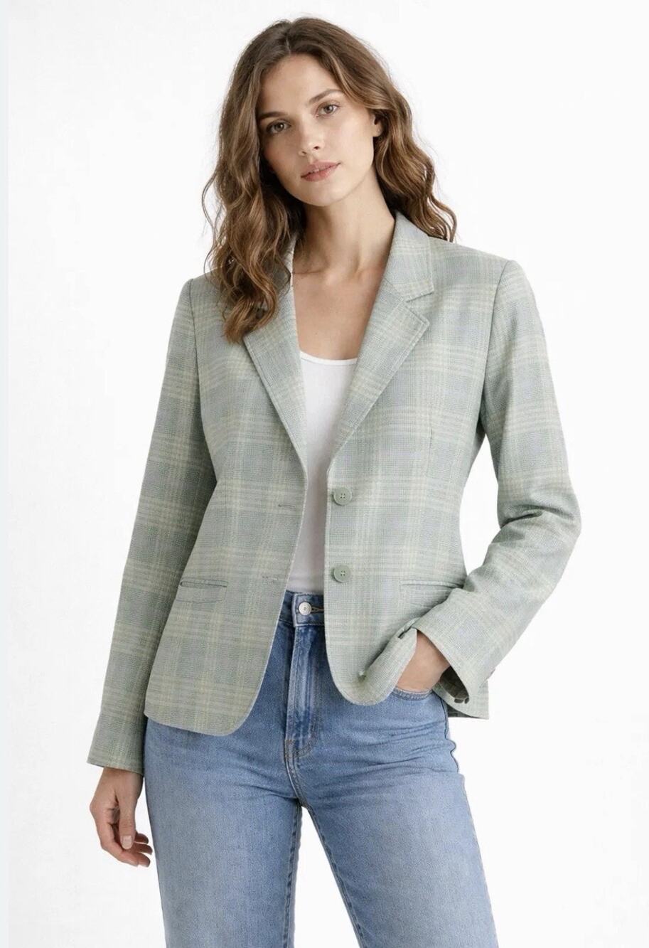Vintage Pendleton Virgin Wool Lined Plaid Women's Blazer Size 6 Petite Made USA